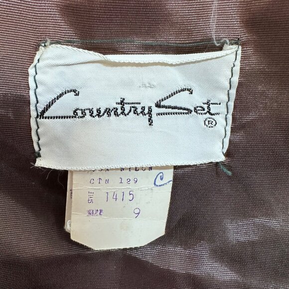 Country Set Vtg Suede Tweed Leather Vest Size 9 Green 60s 70s Festival Western - Picture 5 of 16